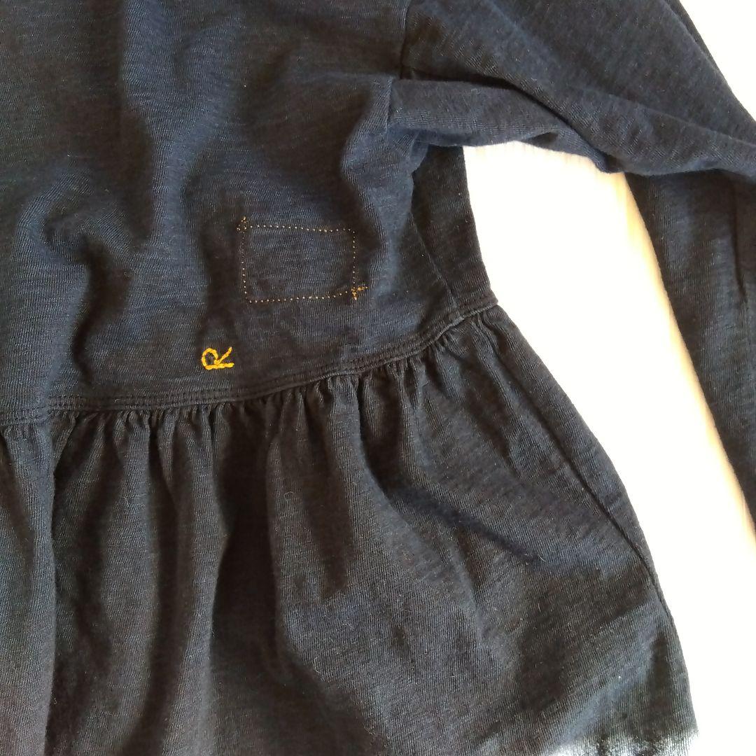 本日最終45R★天竺のフリルTシャツ（影色納戸）今季