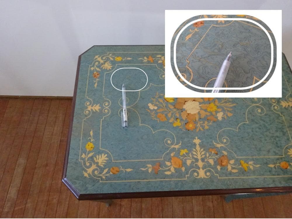 イタリア輸入家具　サイドテーブル　象嵌細工　ヨーロピアンクラシック