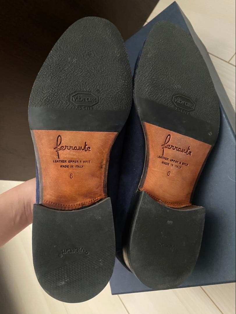 N*b様 Ferrante ネイビー スエード ローファーサイズ6