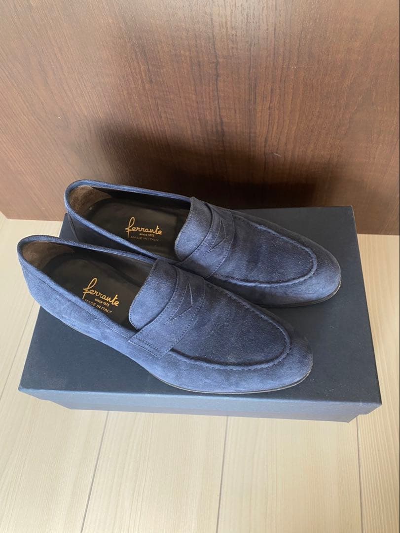 N*b様 Ferrante ネイビー スエード ローファーサイズ6