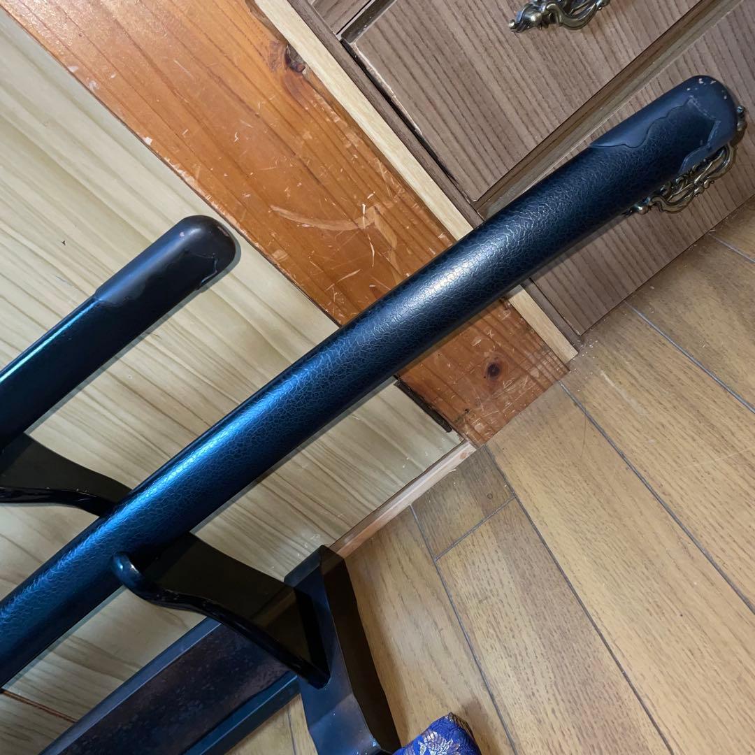 ユ*ン様 武蔵拵 模造刀 大小セット 二十四代藤原兼房作 刀袋・台座付