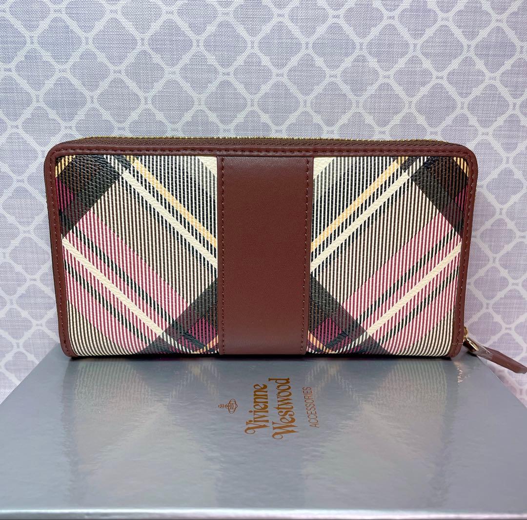 【大人気✨️】ヴィヴィアン・ウエストウッド 茶チェック 長財布