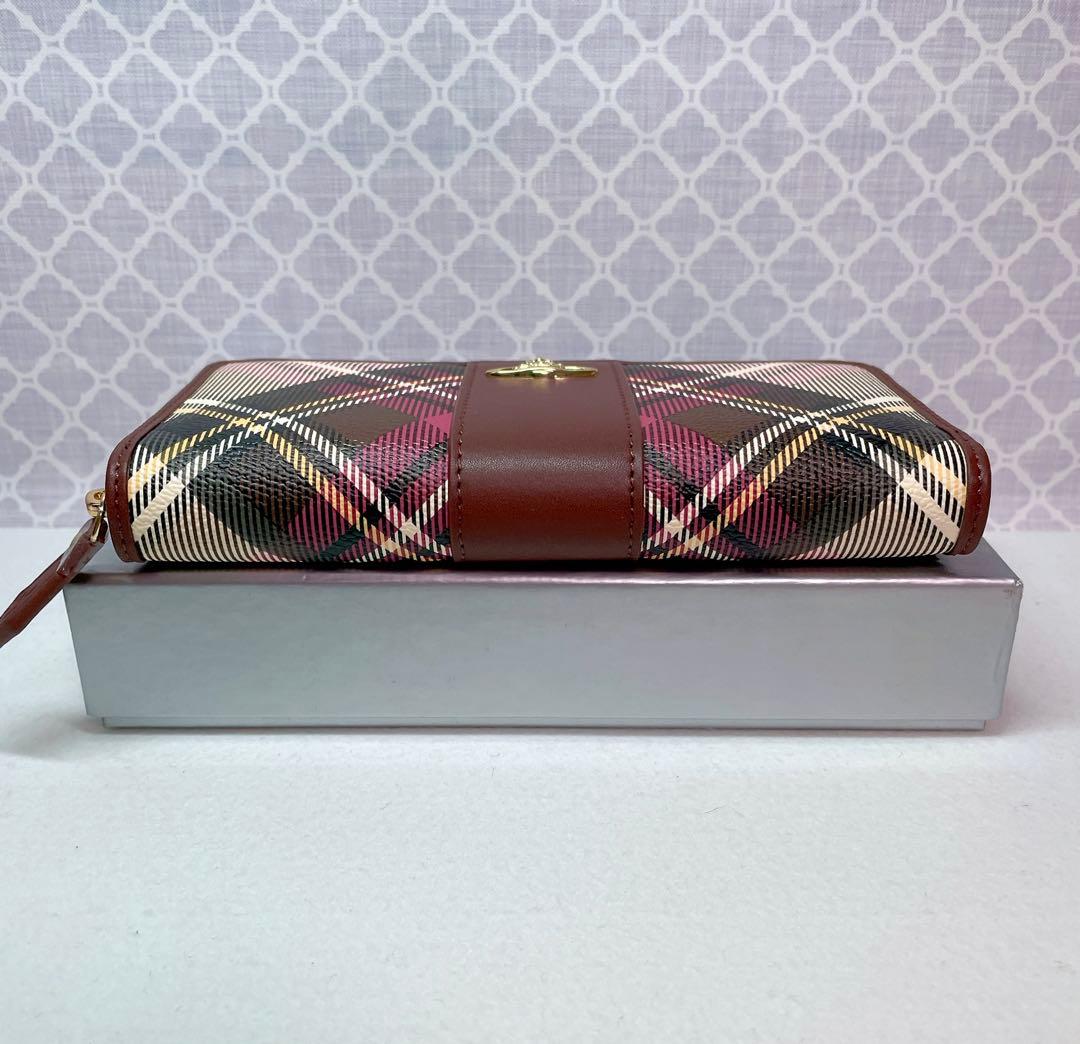 【大人気✨️】ヴィヴィアン・ウエストウッド 茶チェック 長財布