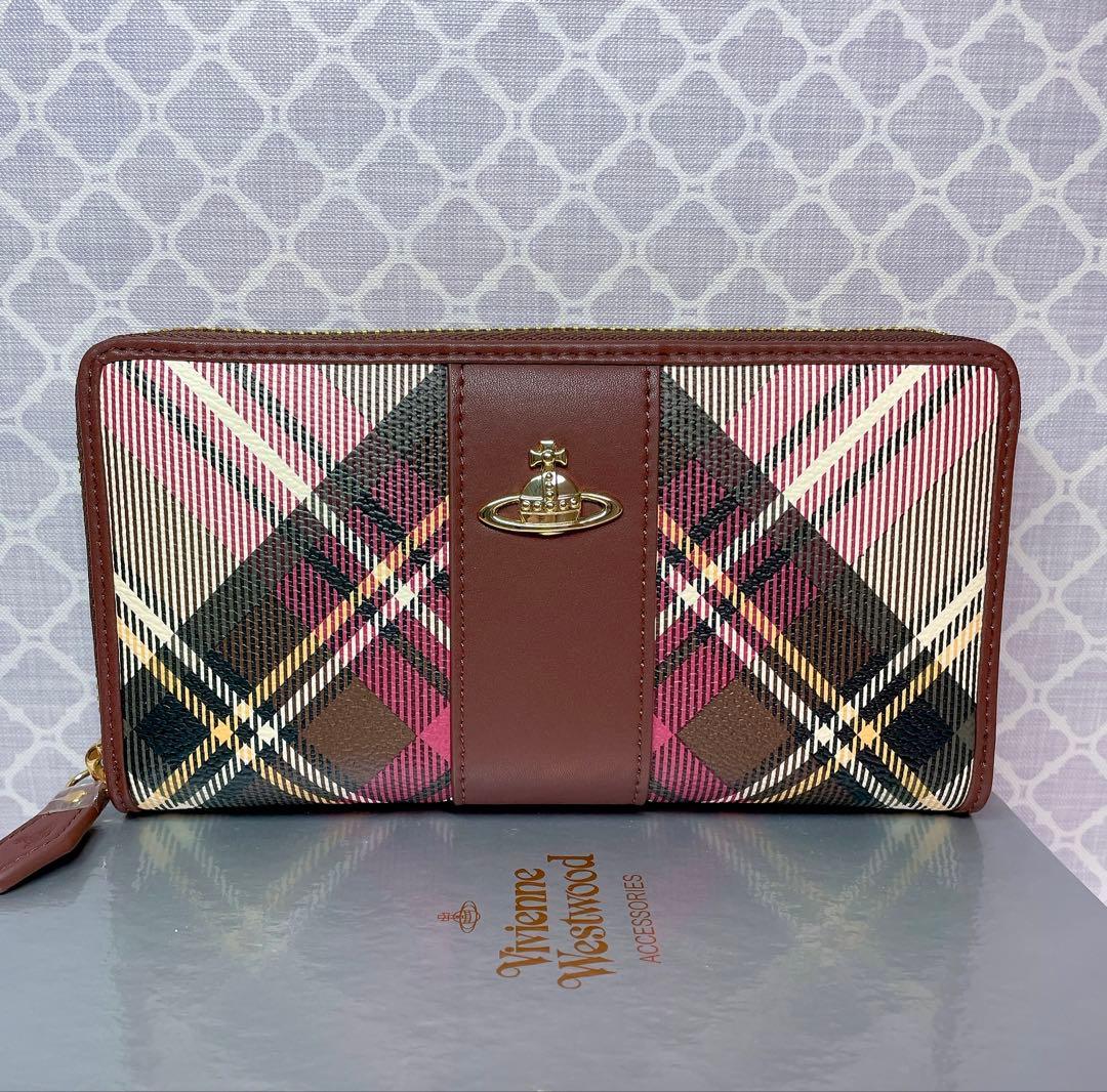 【大人気✨️】ヴィヴィアン・ウエストウッド 茶チェック 長財布