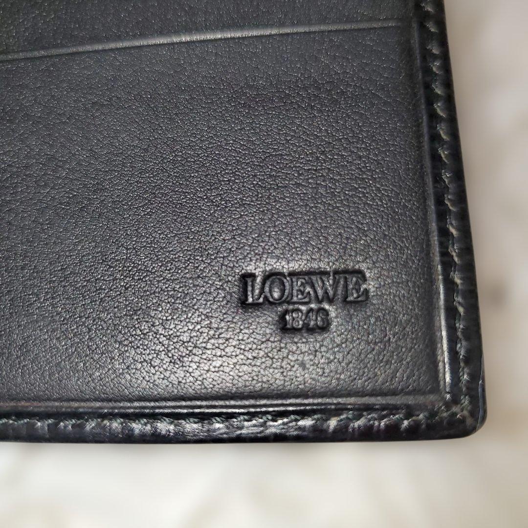 ⭐未使用級⭐LOEWE アナグラム 二つ折り財布 ブラック レザー