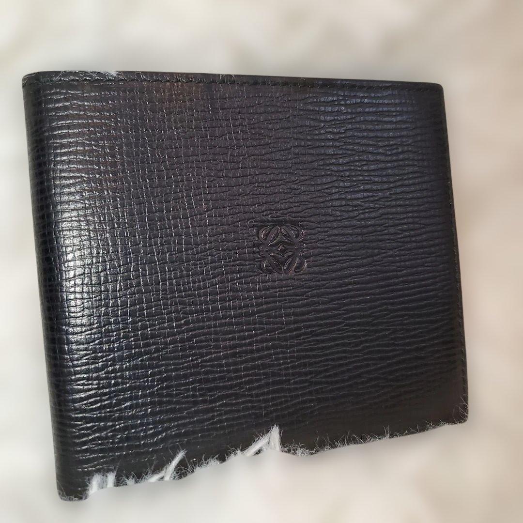 ⭐未使用級⭐LOEWE アナグラム 二つ折り財布 ブラック レザー