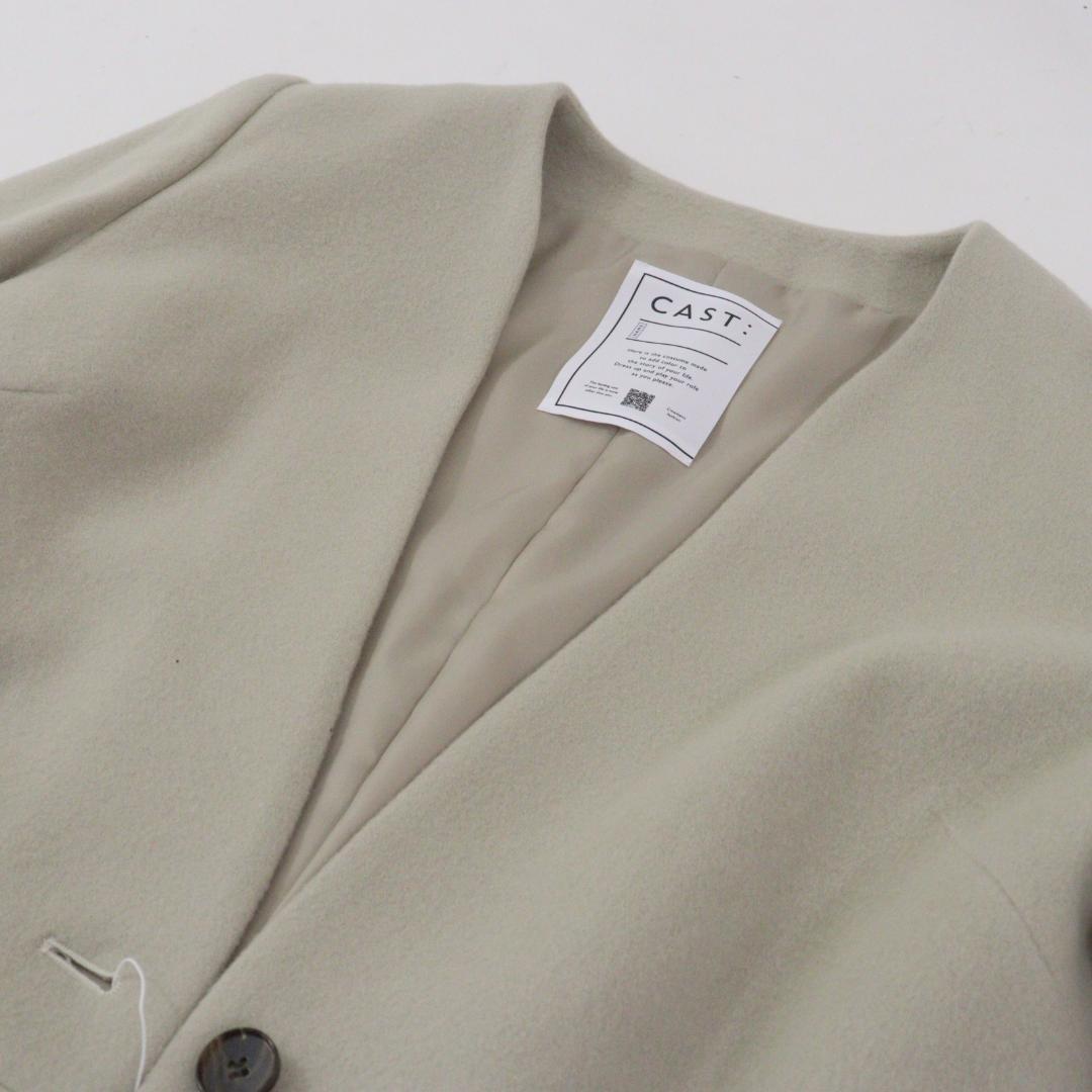 【ちゃおりん】CAST: キャストコロン Vネックノーカラーコート M