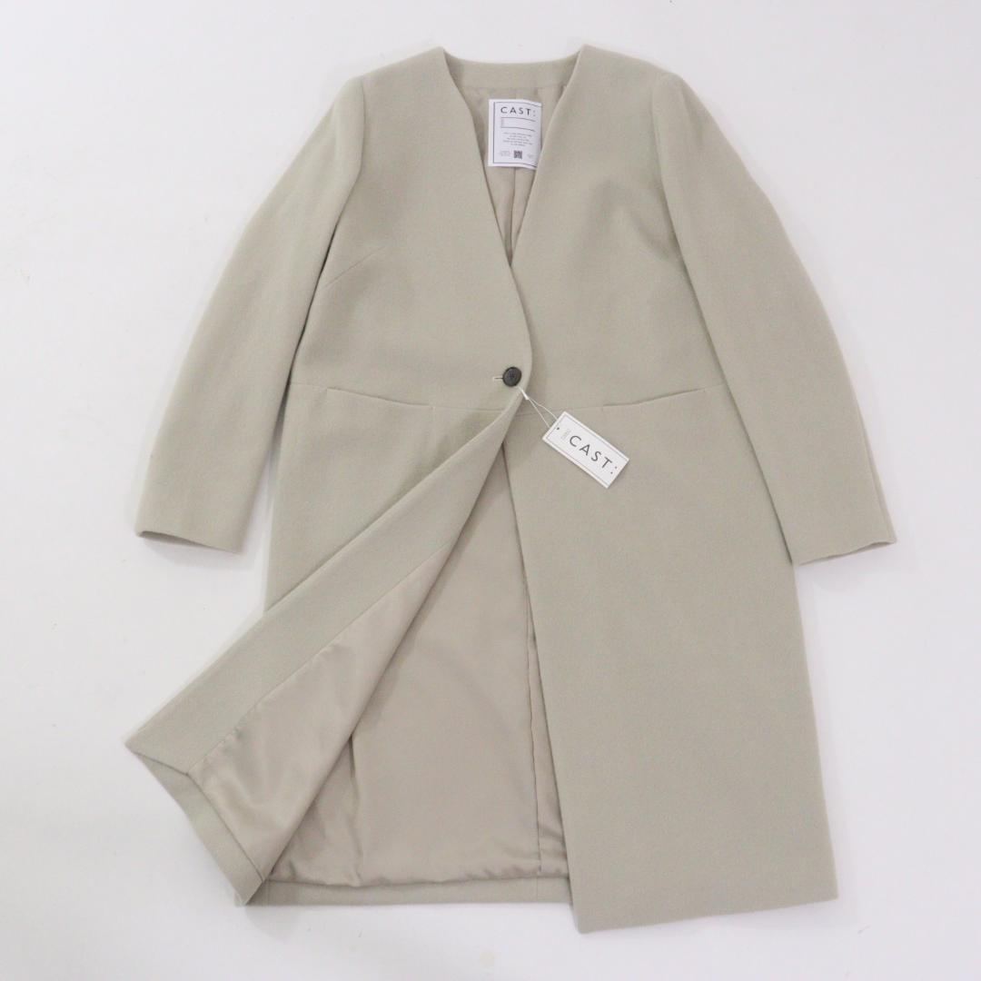 【ちゃおりん】CAST: キャストコロン Vネックノーカラーコート M