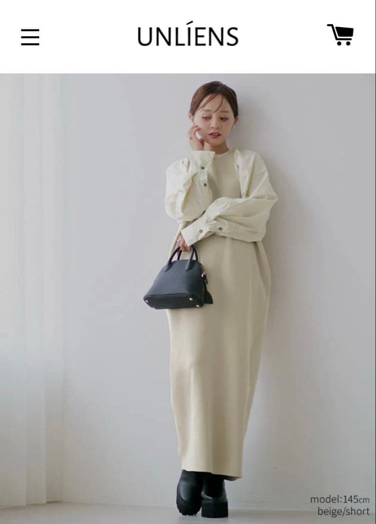 アンリアンshirt sleeve knit one piece