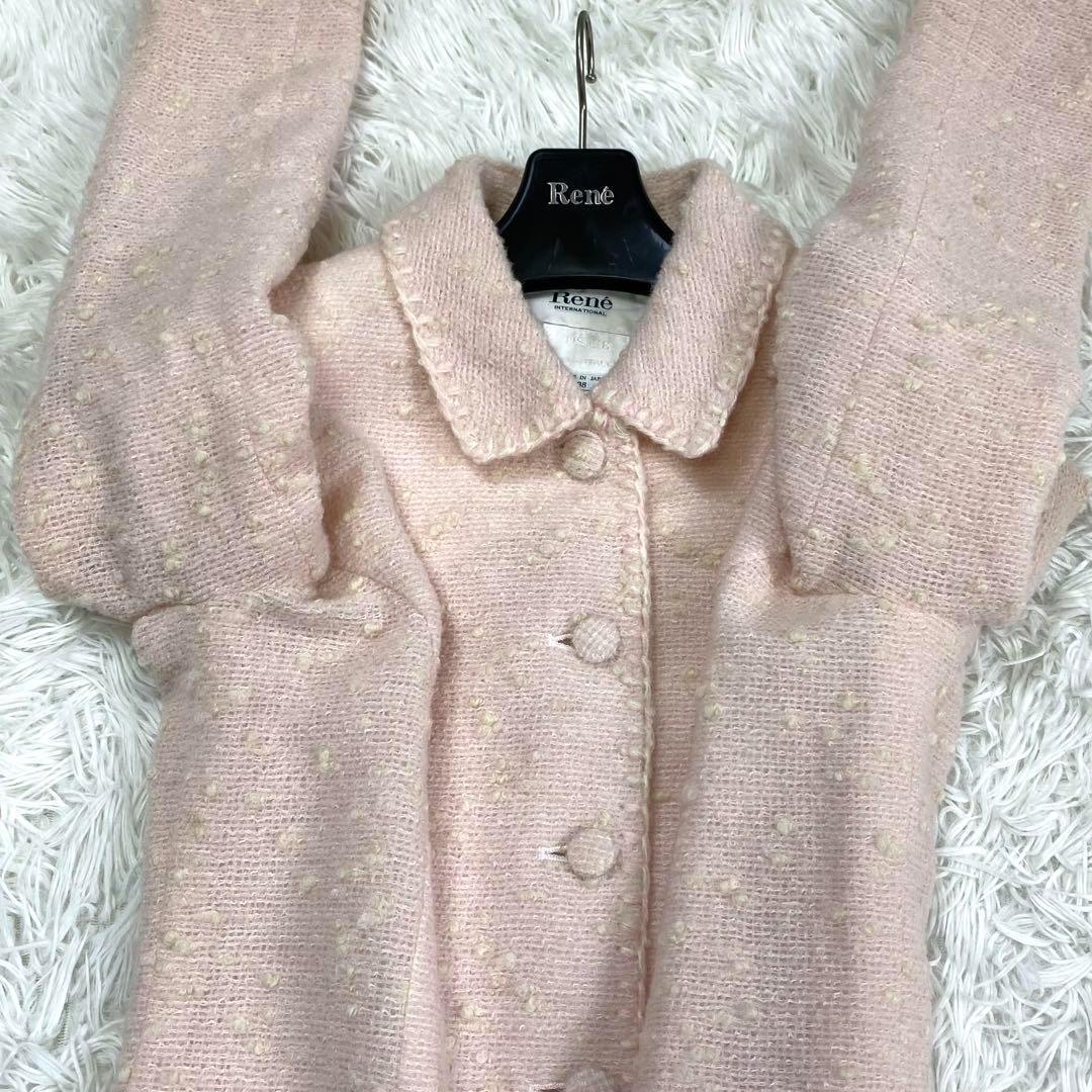 美品✨Rene✨TISSUE製　アルパカツイードステンカラーコート 38 付属品
