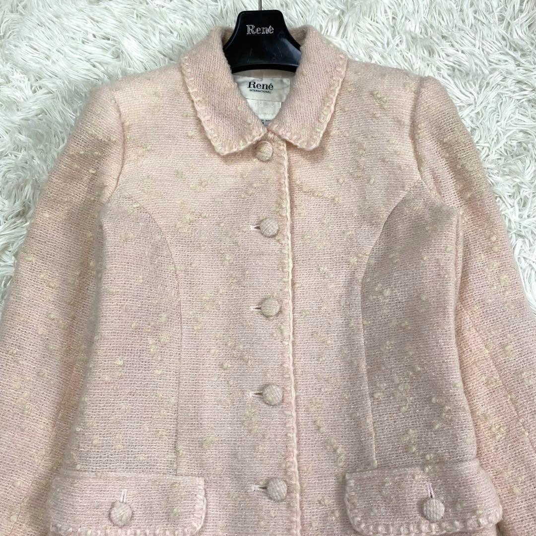 美品✨Rene✨TISSUE製　アルパカツイードステンカラーコート 38 付属品