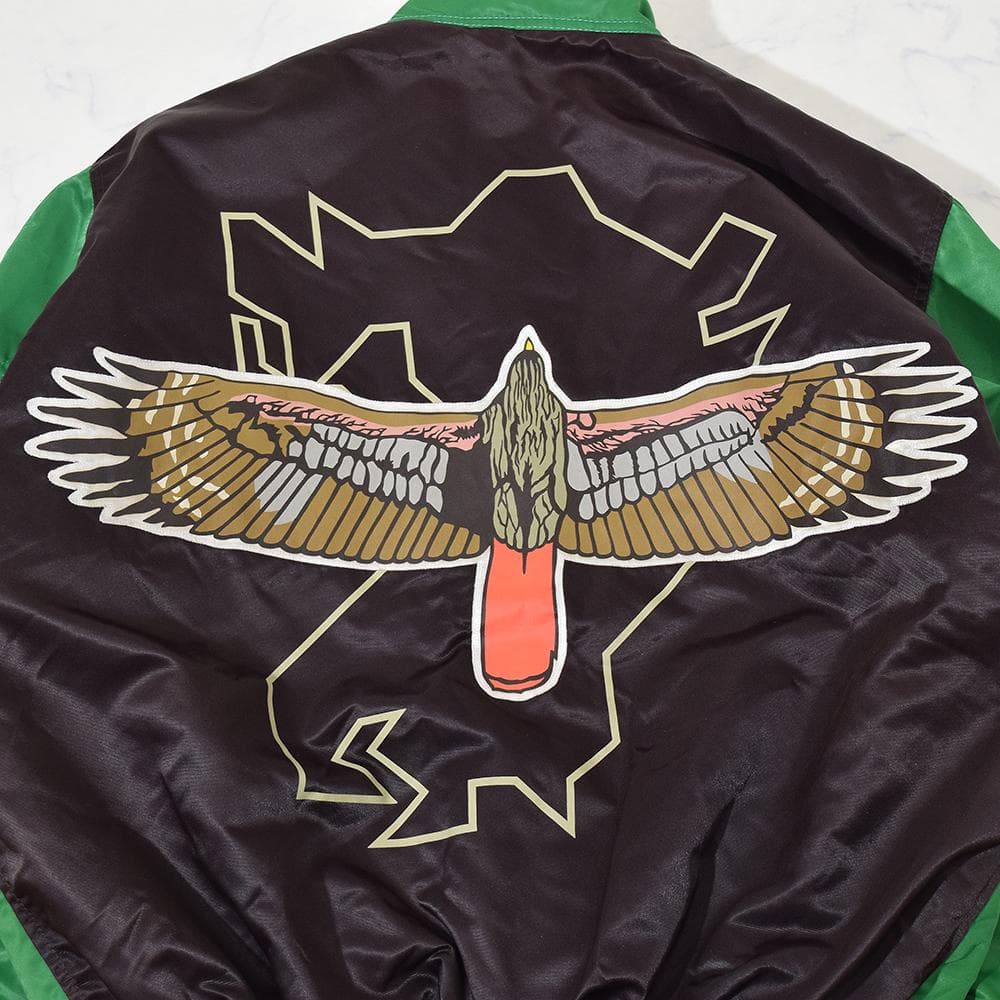 当時物 アシックス製 福岡ダイエーホークス グランドコート スタジャン 緑 L