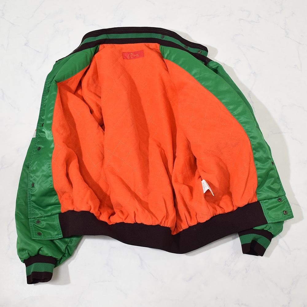 当時物 アシックス製 福岡ダイエーホークス グランドコート スタジャン 緑 L