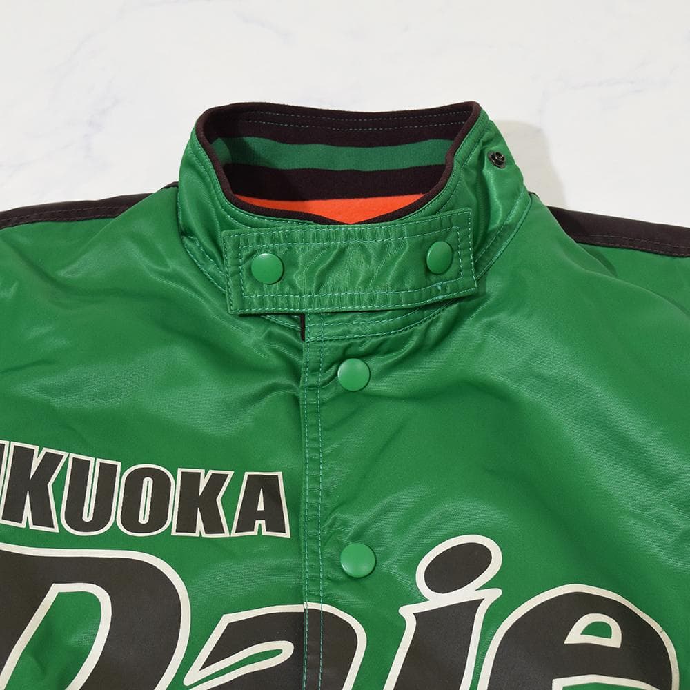 当時物 アシックス製 福岡ダイエーホークス グランドコート スタジャン 緑 L