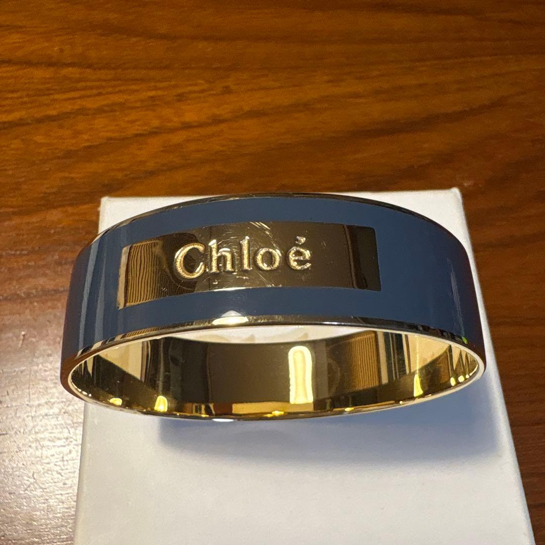 Chloé バングル ネイビー・ゴールド 内径約7.5cm