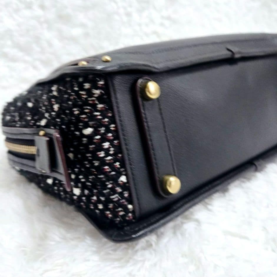 COACH ドリーマー ハンドバッグ 斜めがけ ツイード レザー 2way 黒