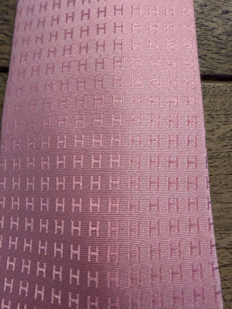 HERMES ピンクのみ　ネクタイ