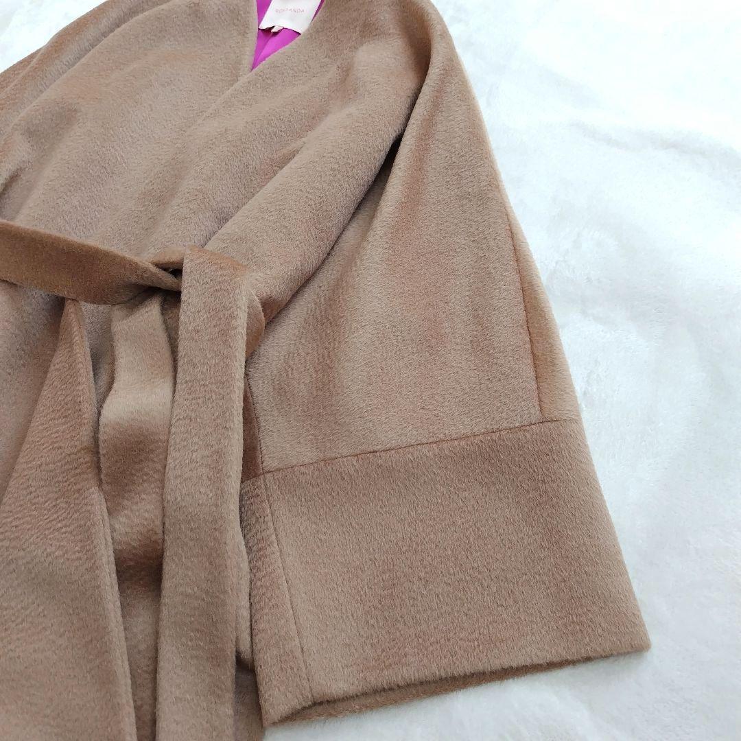 美品✨ロクサンダ イギリス製 ウール モヘア シルク ノーカラー コート