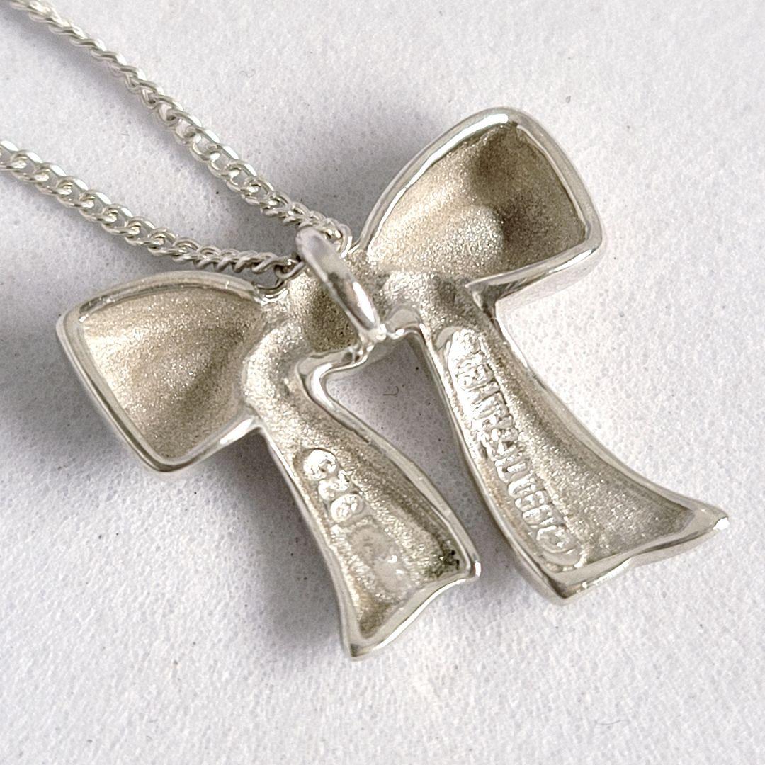 極美品✨️ ティファニー リボン ネックレス 廃盤品 シルバー ペンダント