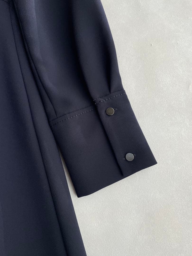 美品✨アンタイトル　LLサイズ 4 ジョーゼット　膝下ワンピース　紺 洗える