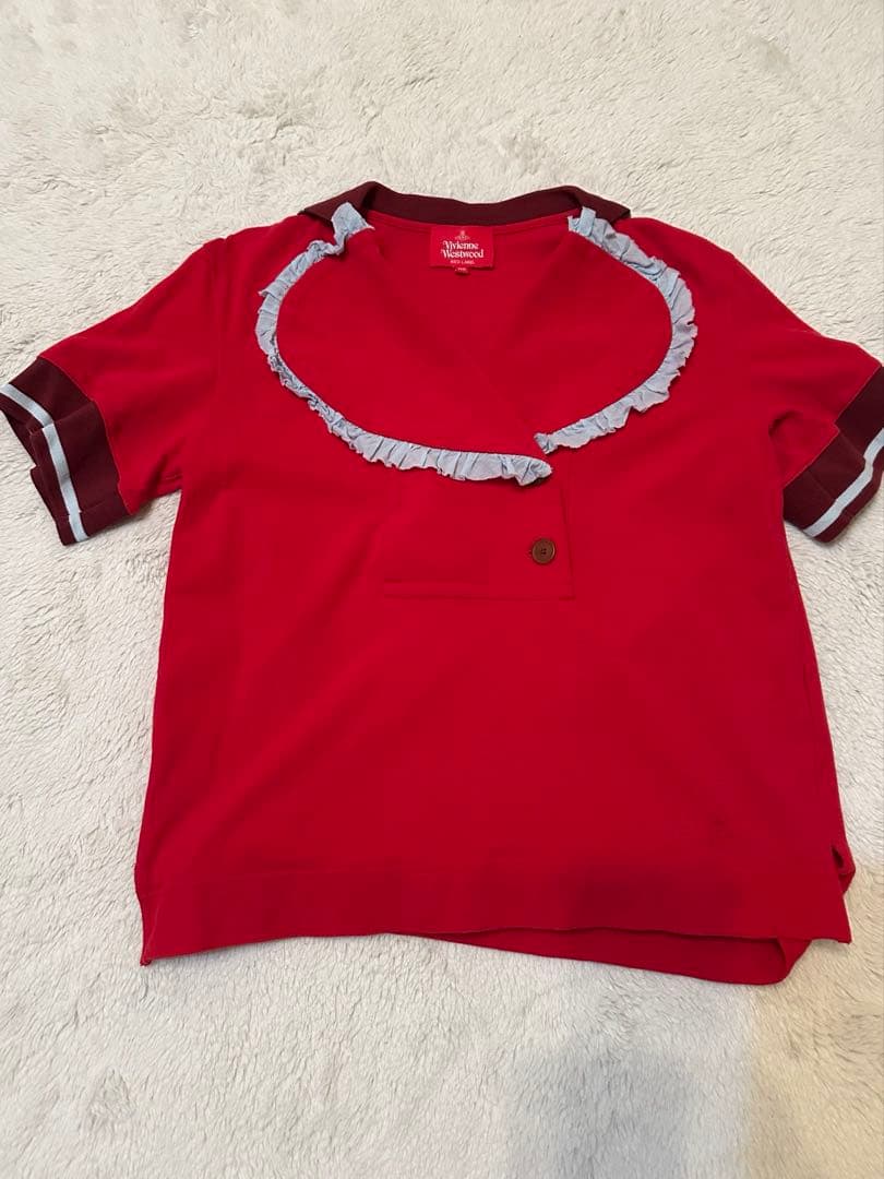 ヴィヴィアン ラブフリル ハート襟　ポロシャツ