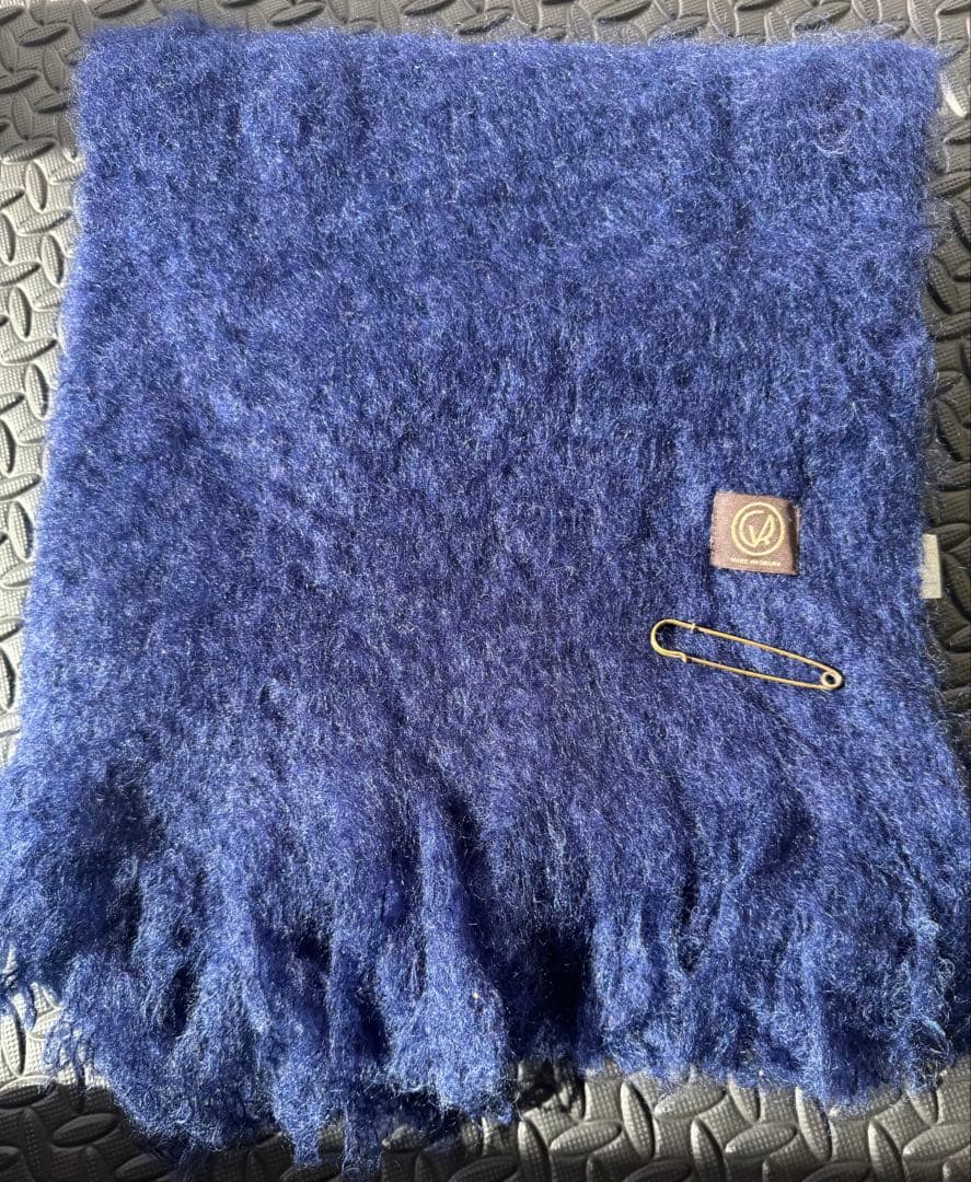 MANTAS EZCARAY ネイビー フリンジ付き マフラー