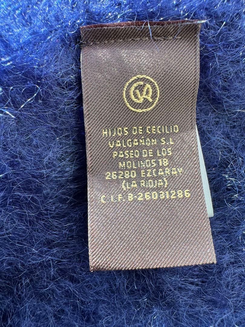 MANTAS EZCARAY ネイビー フリンジ付き マフラー