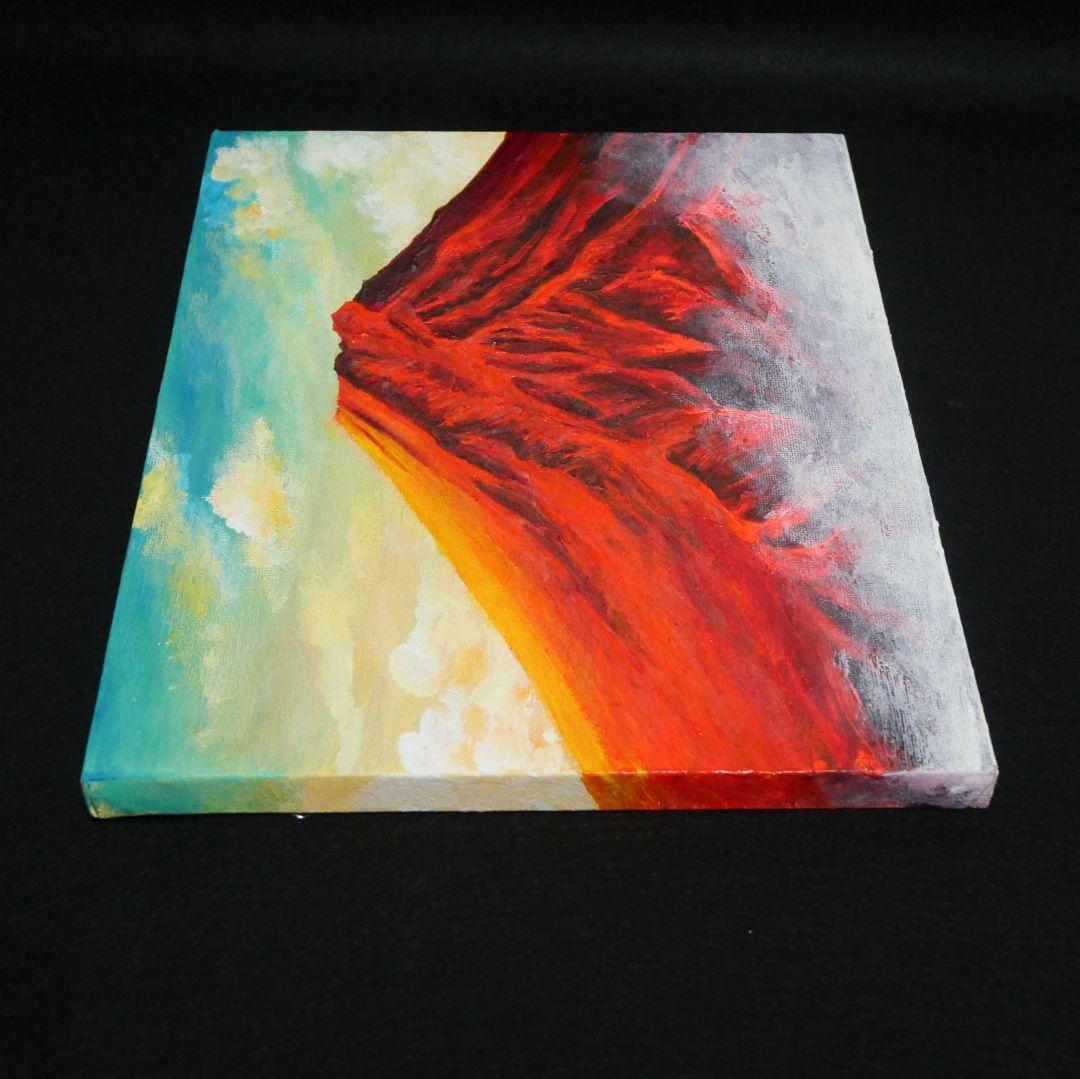 油絵 油彩 油彩画 絵 絵画 【朝焼けの紅富士】