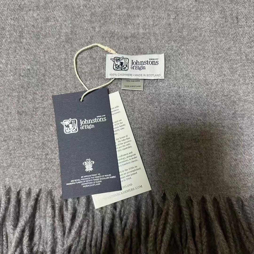 え*ぬ様 ジョンストンズ カシミア 大判 グレー ストール マフラー
