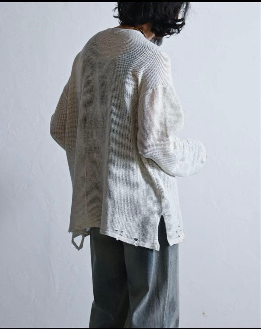 トップス ANCELLM 25SS MARBLING MESH LS T-SHIRT