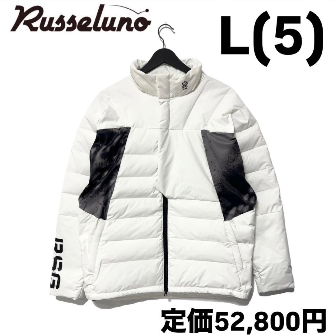 新品 ラッセルノ ゴルフ パデッド ジャケット ペイズリー ホワイト L 5