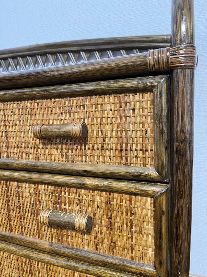 【送料込み】籐・ラタンチェスト　ヴィンテージ家具