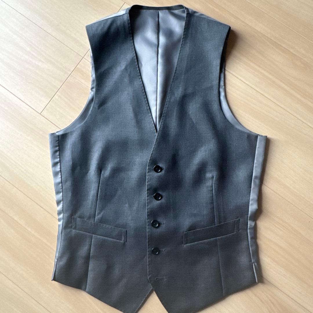 【美品】オーダースーツ スリーピース ダークグレー