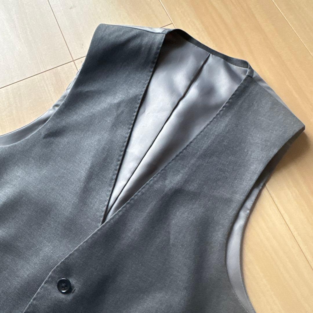 【美品】オーダースーツ スリーピース ダークグレー