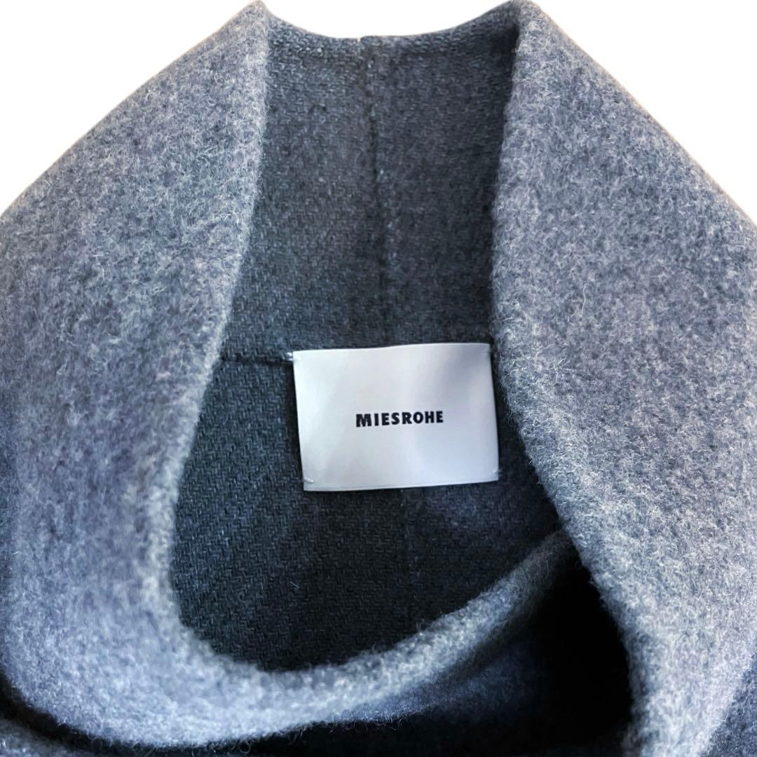 <<MIESROHE>> 　スーパー140　スタンドカラー　コート　ポンチョ