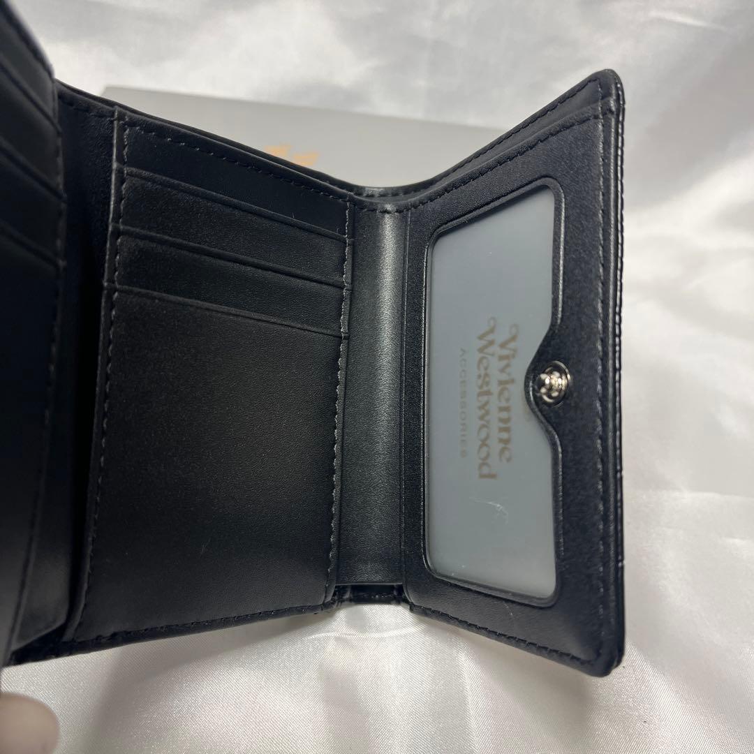 新品 Vivienne Westwood ブラック クロコダイル柄 三つ折り財布