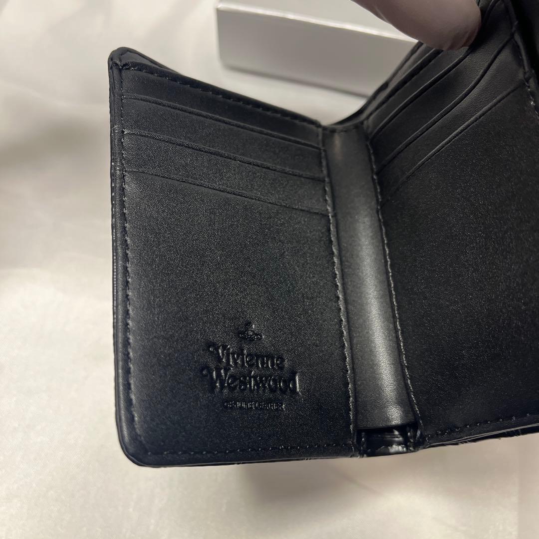 新品 Vivienne Westwood ブラック クロコダイル柄 三つ折り財布