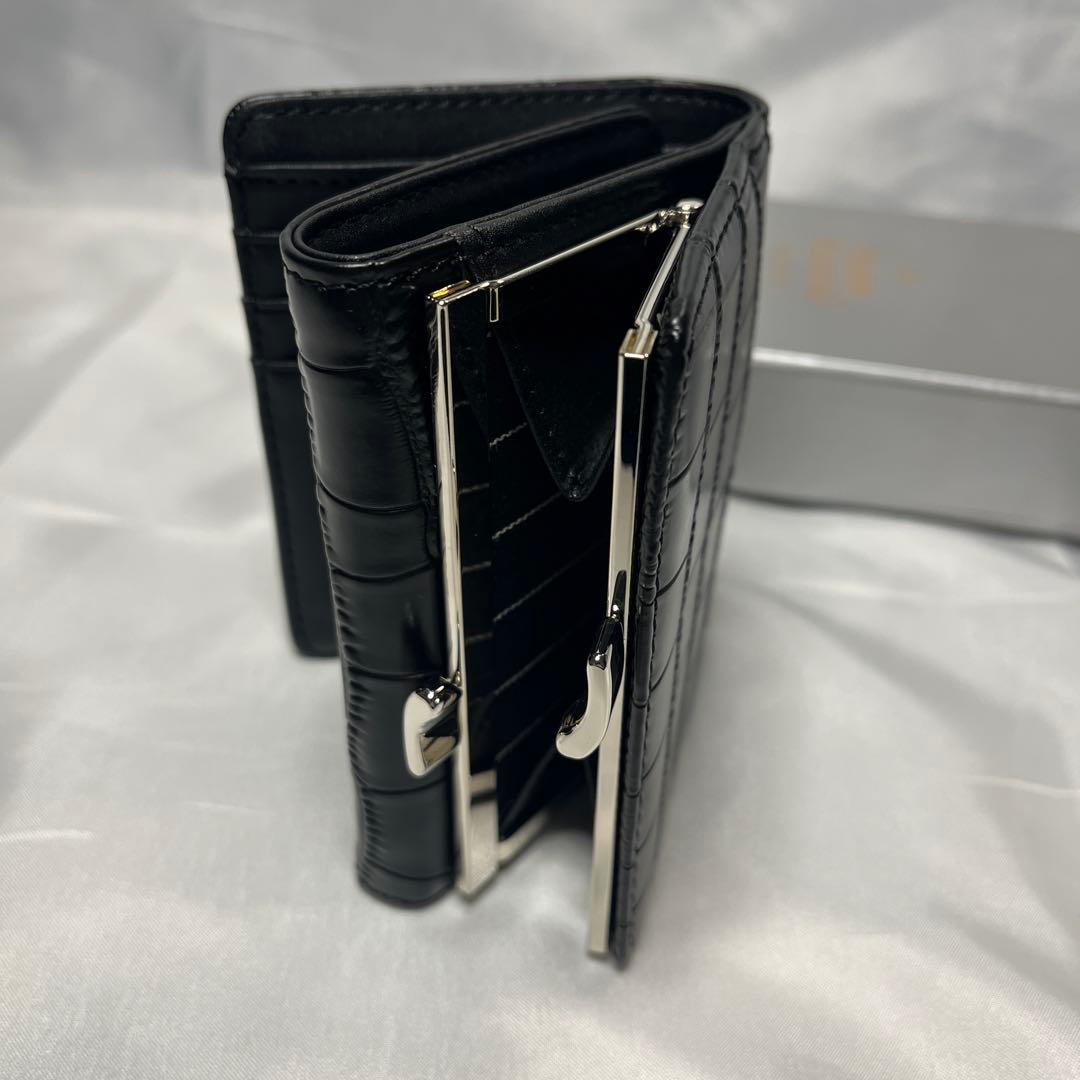 新品 Vivienne Westwood ブラック クロコダイル柄 三つ折り財布