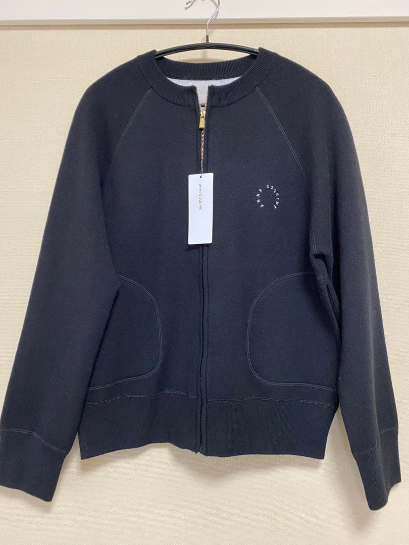 【新品】Anne Coquine コアスパンヤーンニットジップアップブルゾンM