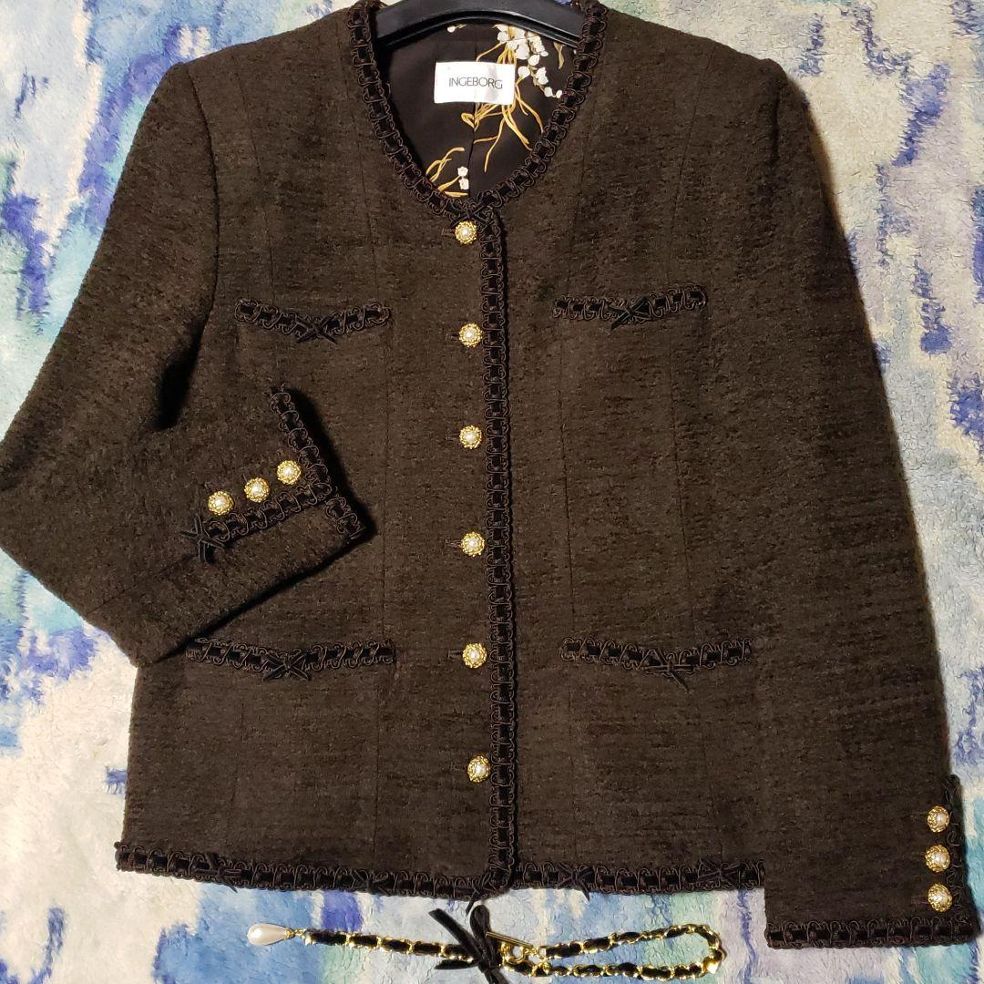 日本製 ピンクハウス ノーカラージャケット インゲボルグ ノーカラージャケット