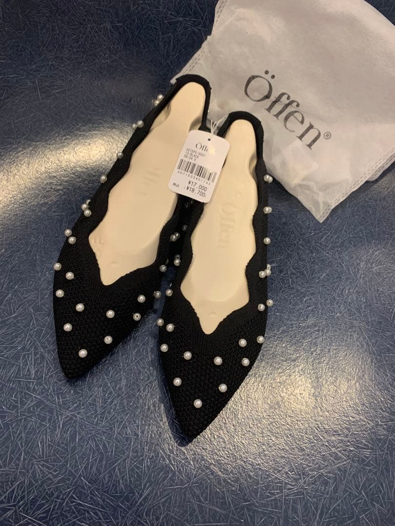 新品タグ付　オッフェン　スカラップパールパンプス　39