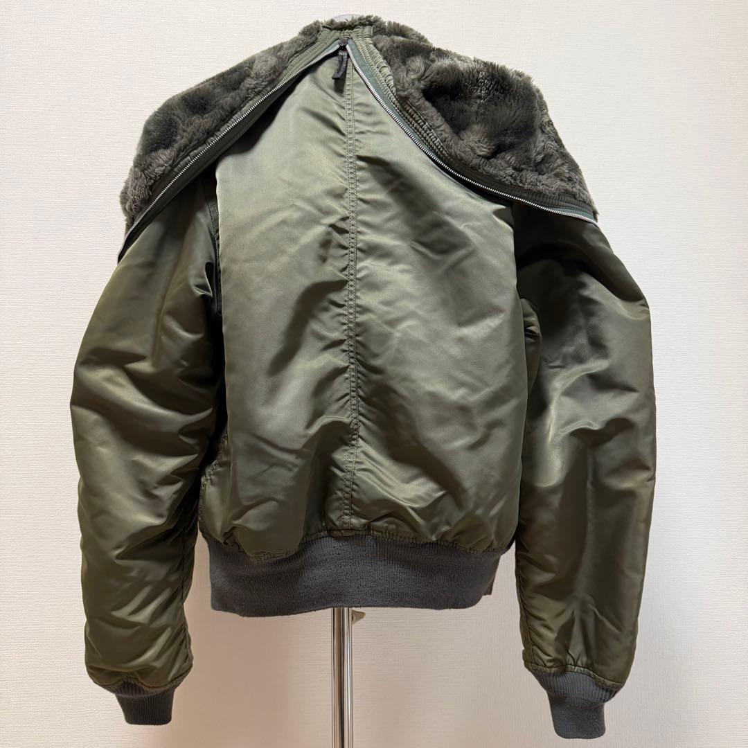 90s アルファインダストリーズ　N-2B USA製　短丈　Y2K カーキ　L