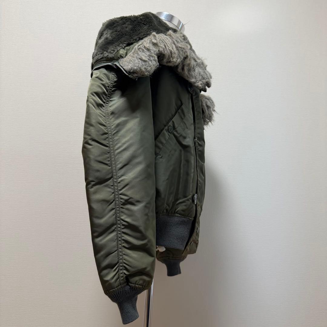 90s アルファインダストリーズ　N-2B USA製　短丈　Y2K カーキ　L