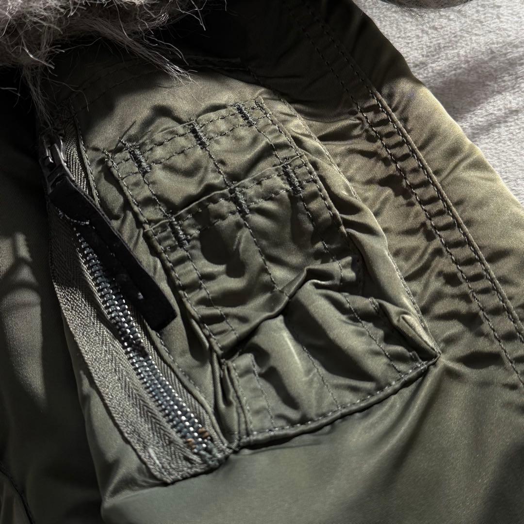 90s アルファインダストリーズ　N-2B USA製　短丈　Y2K カーキ　L