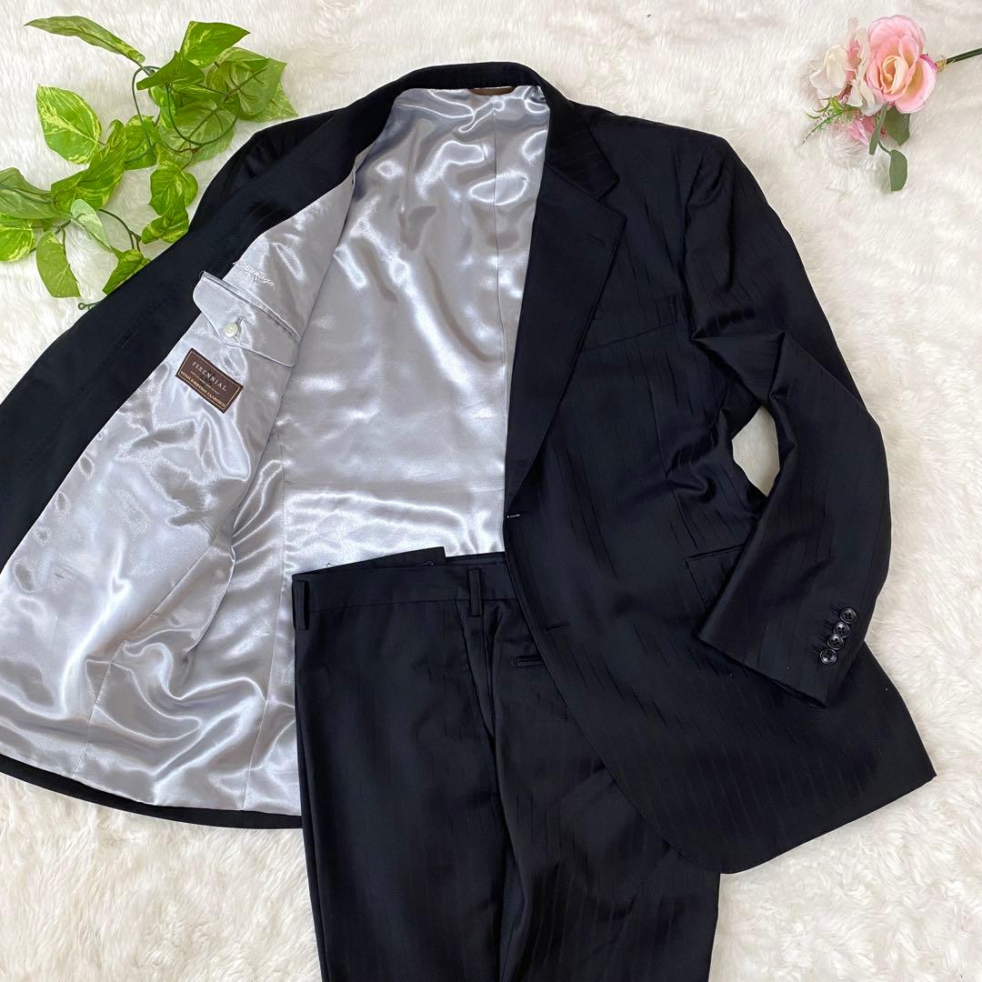 希少BB8✨リベルタ　カノニコ生地　Super110s　スーツ　セットアップ　黒