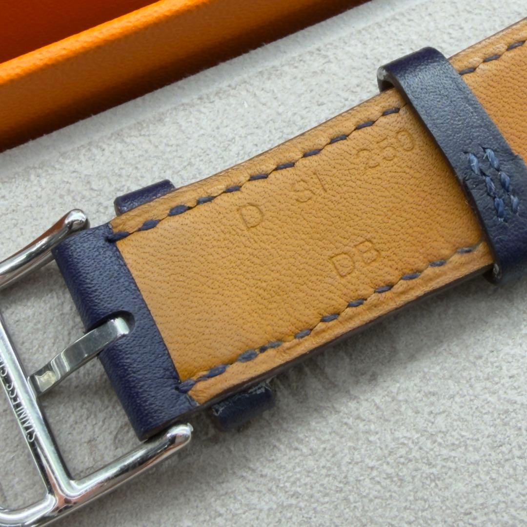 2926 Apple Watch エルメス　ブルー　ロープ柄　ドゥブルトゥール