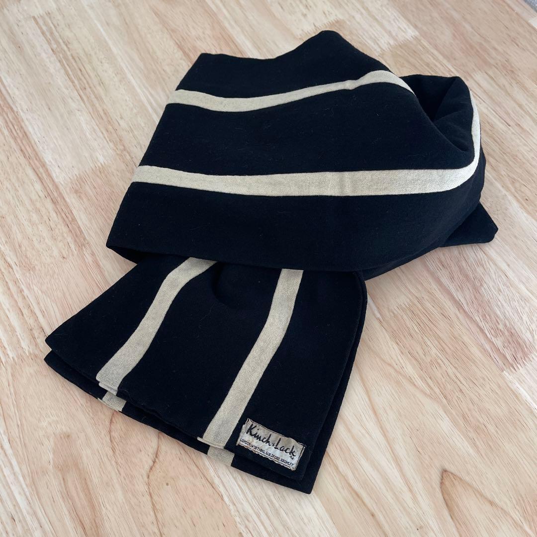 希少　50's 60's イギリス　カレッジマフラー　ブラック　ヴィンテージ