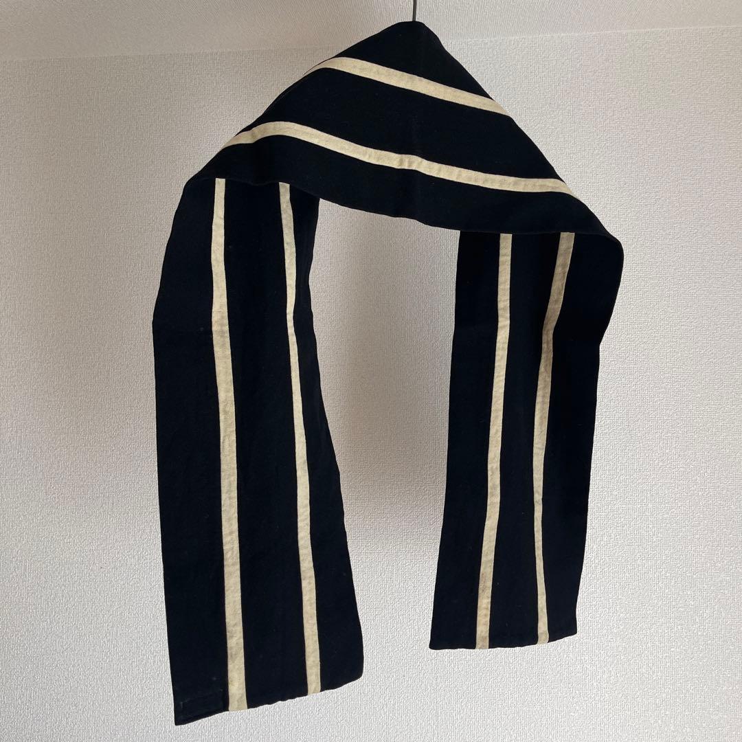 希少　50's 60's イギリス　カレッジマフラー　ブラック　ヴィンテージ