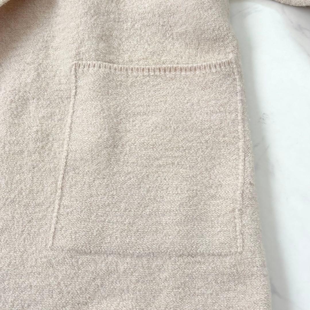 【美品】45R ウールアルパカ混 縮絨 フードコート メルトン 圧縮ウール