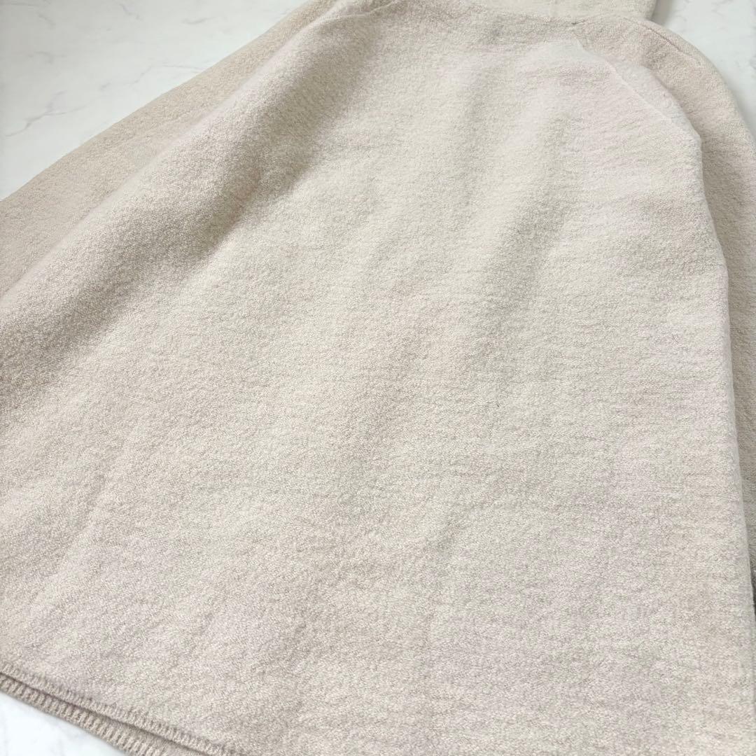 【美品】45R ウールアルパカ混 縮絨 フードコート メルトン 圧縮ウール